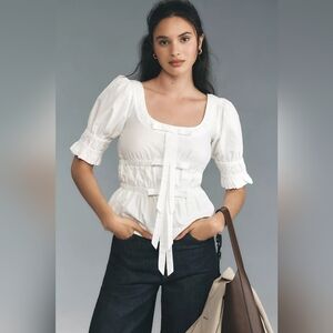 Damson Madder Bianca Ruffle Bow Blouse EU Size 8/ US Size 4